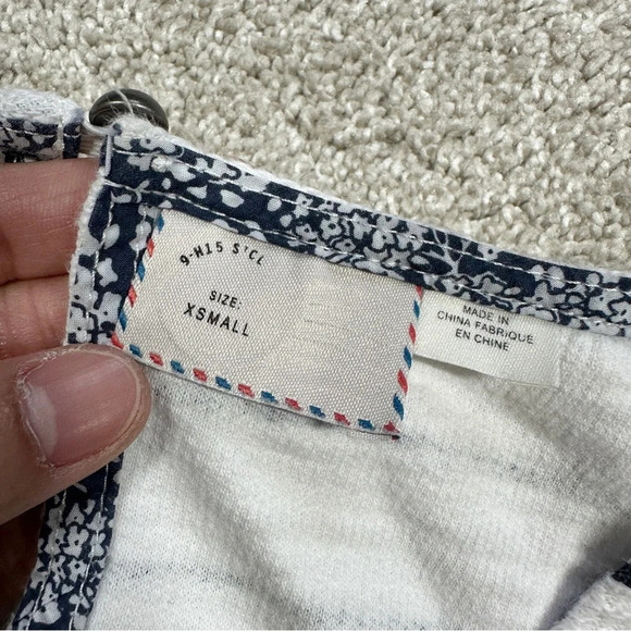 Anthropologie Postmark Flutterwork Top Sleeveless Navy White Striped Size XS - Picture 8 of 11
